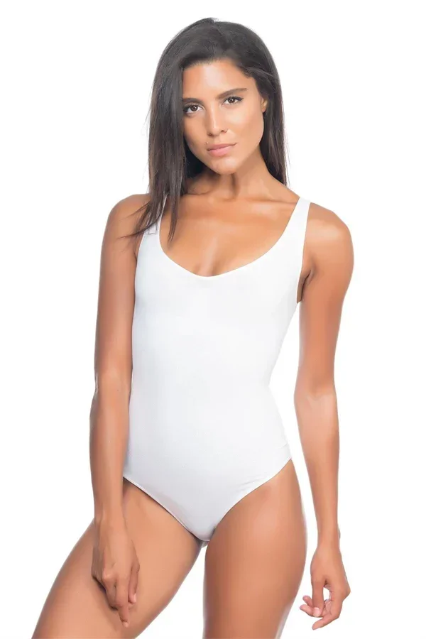 Beyaz Kalın Askılı Body Korse