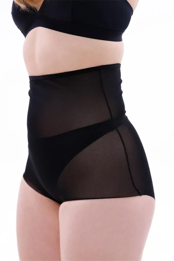 Siyah MI 2706 Lazer Tül Toparlayıcı Slip Hayalet Külot Korse görsel 3