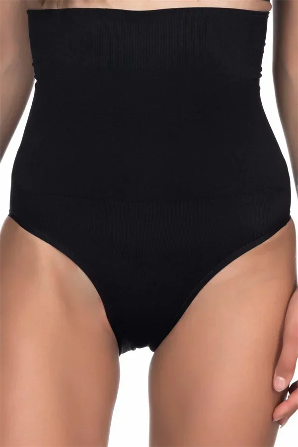 Siyah Yüksek Bel Double Slip Korse
