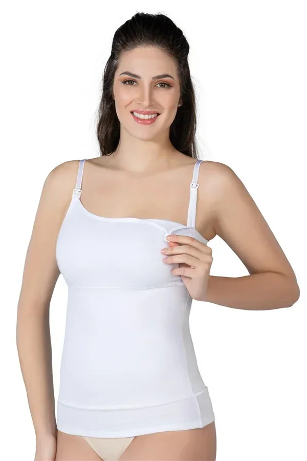 Beyaz MI 1402 Modal Cotton Emzirme Atlet Korse görsel 2