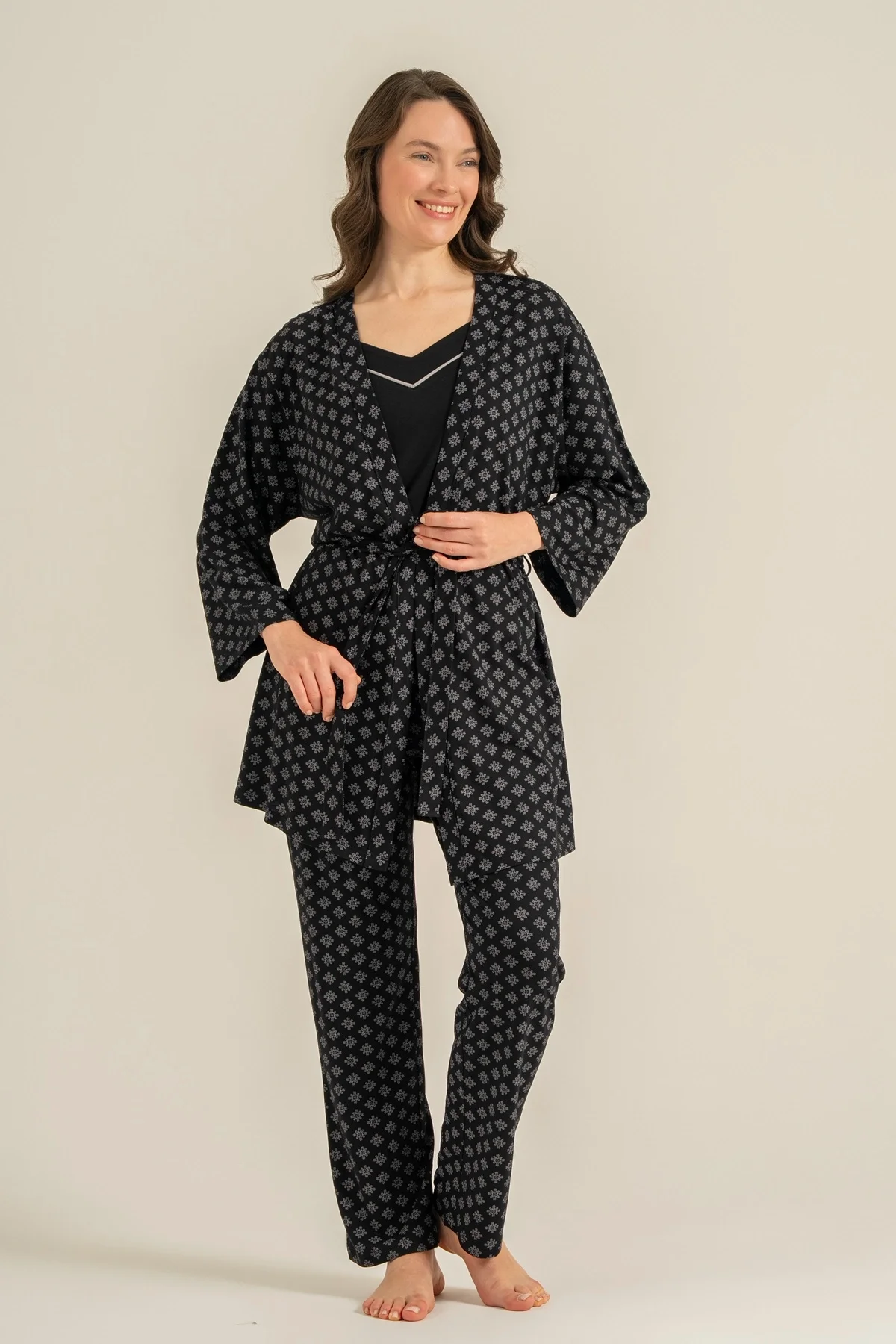 Pierre Cardin 9291-S Kadın 3'Lü Pijama Takımı görsel 6
