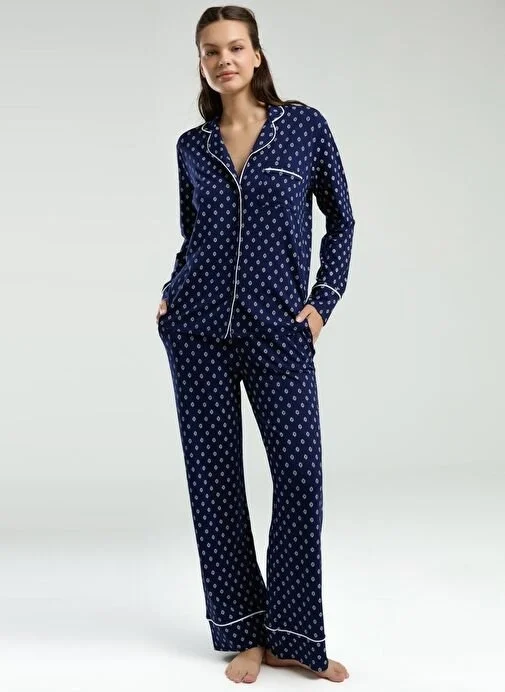 Pierre Cardin Pc8950-S Kadın Gömlek Pijama Takım görsel 4