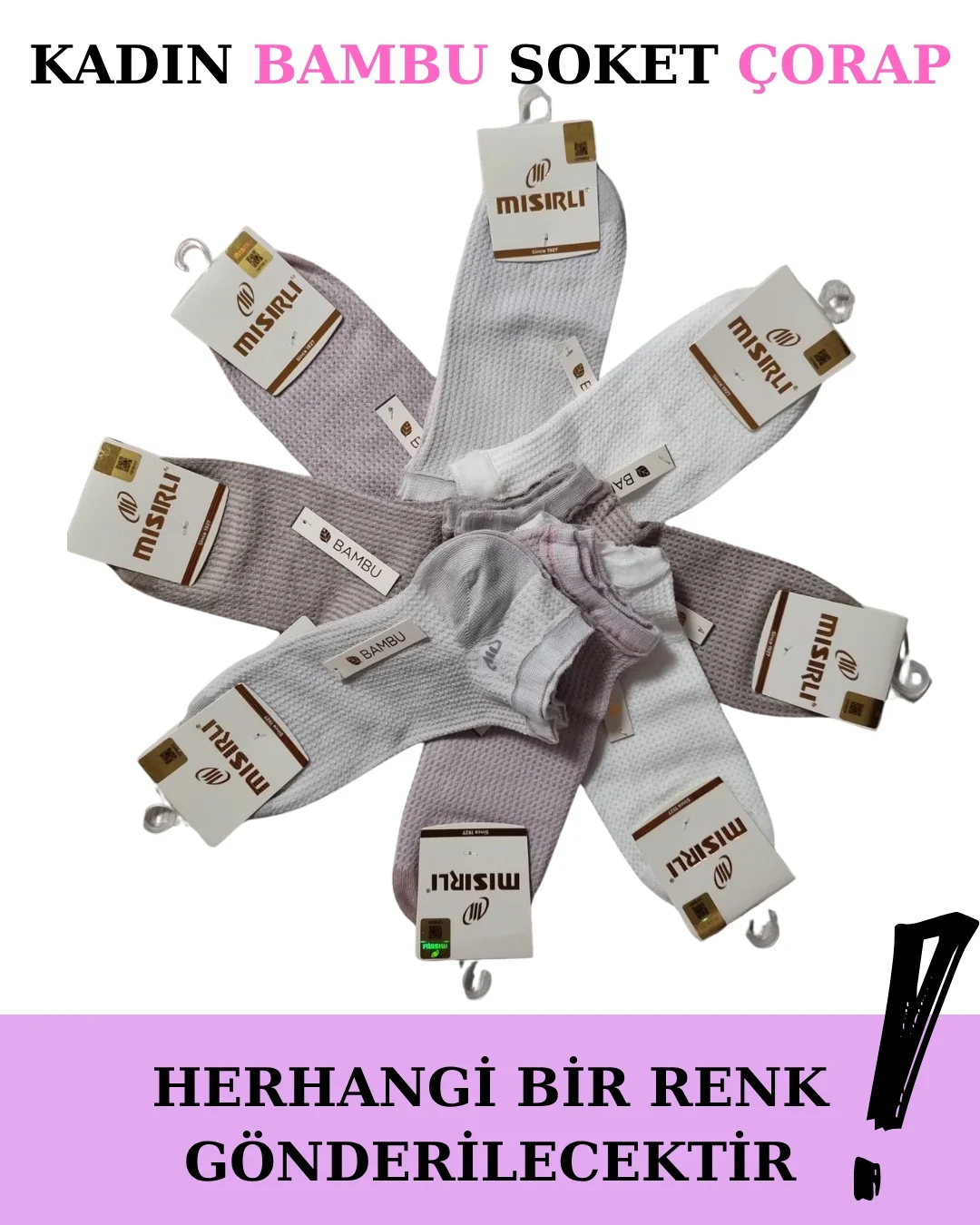 Mısırlı 72206 Kadın Bambu Patik Çorap