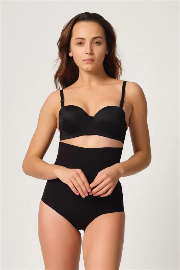 Siyah MI 2708 Lazer Yüksek Bel Kesim Slip Hayalet Korse