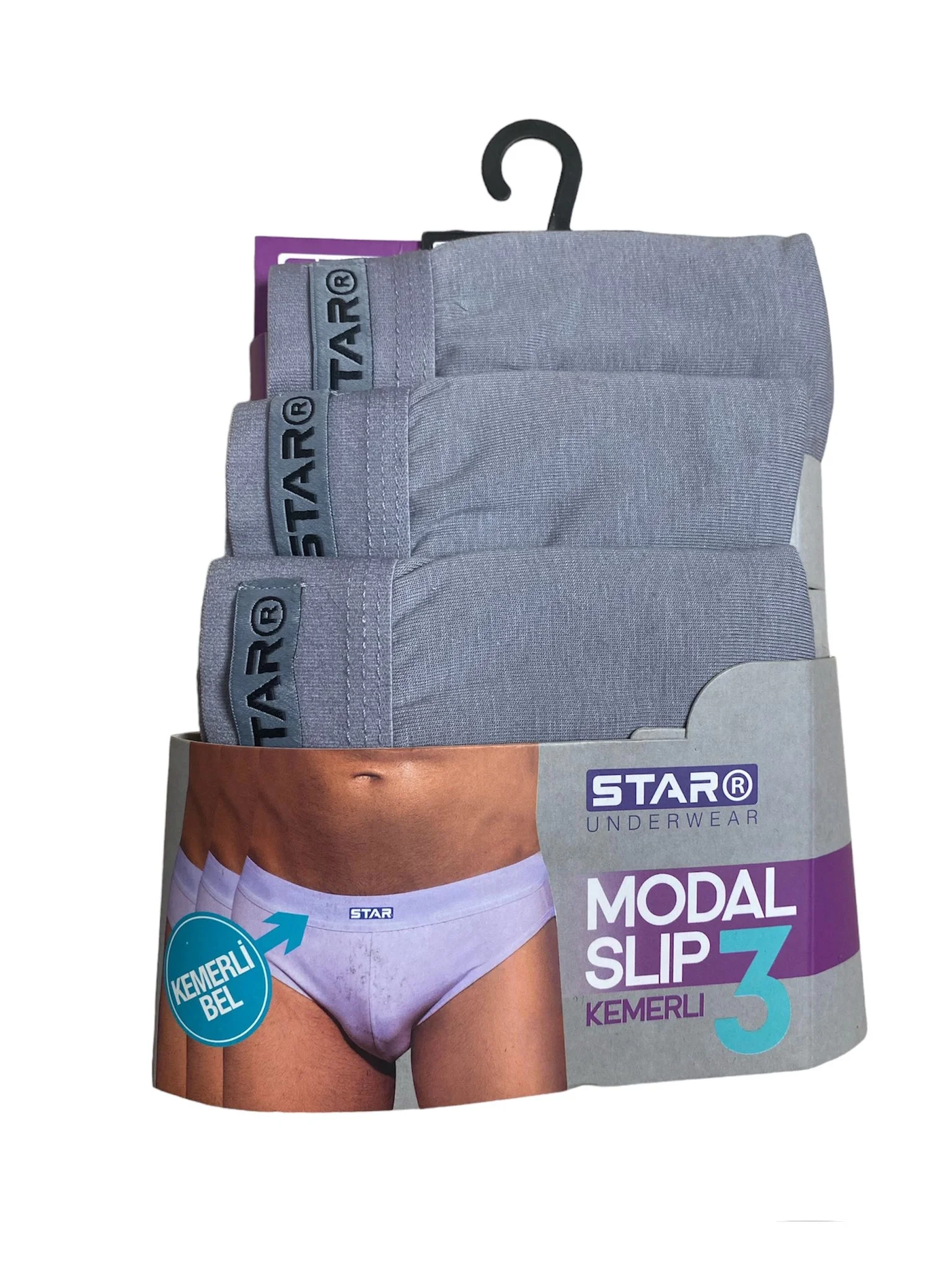 Star 109 Erkek 3'lü Modal Slip görsel 2
