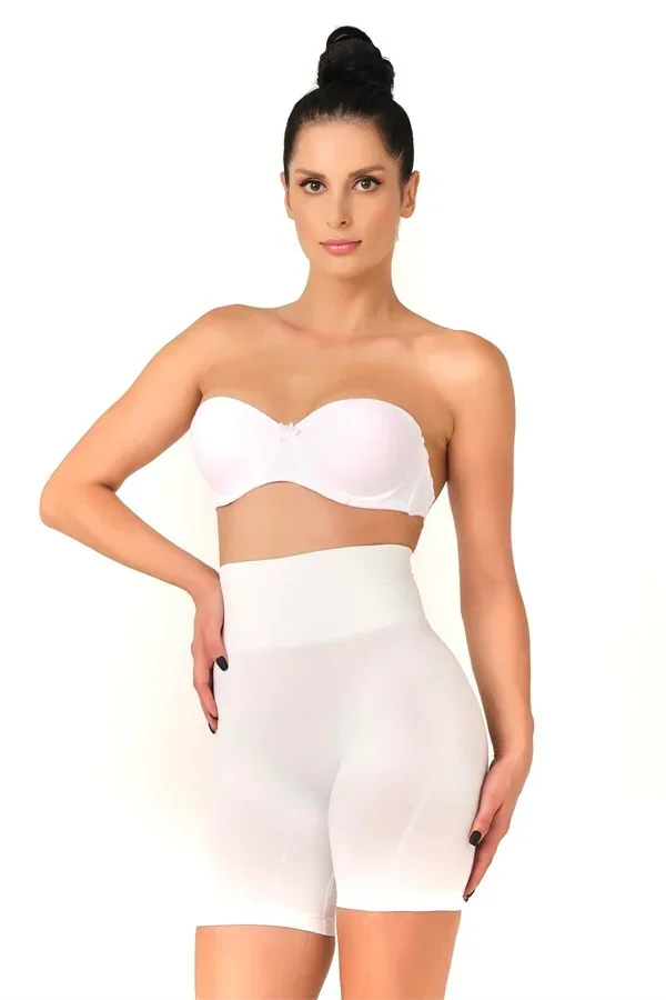 Beyaz Düşük Bel Double Pantalon Korse görsel 2