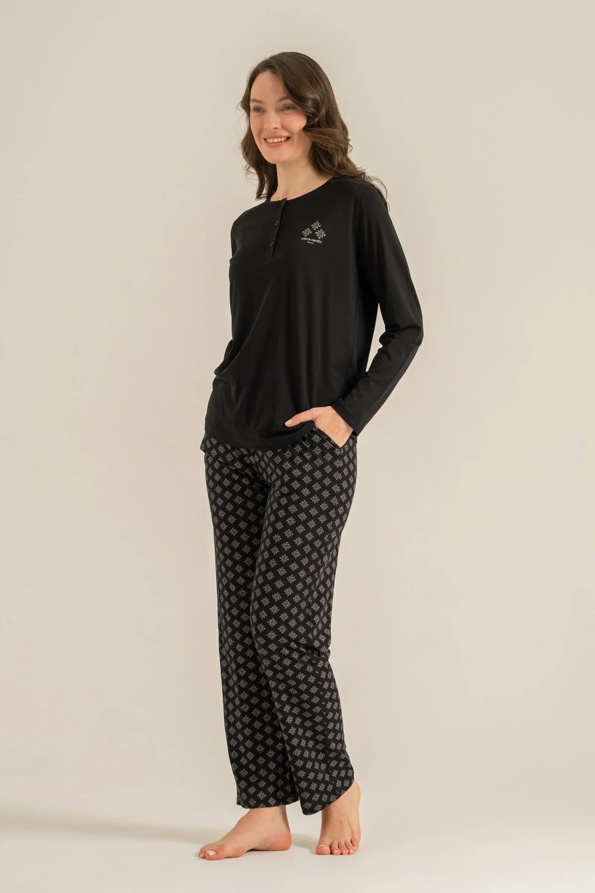 Pierre Cardin Pc9289-X Kadın Uzun Kollu Pijama Takımı görsel 4