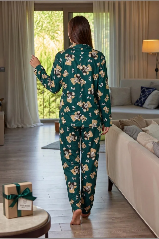 Estiva 26345 Kadın Süet Uzun Kol Pijama Takımı görsel 4