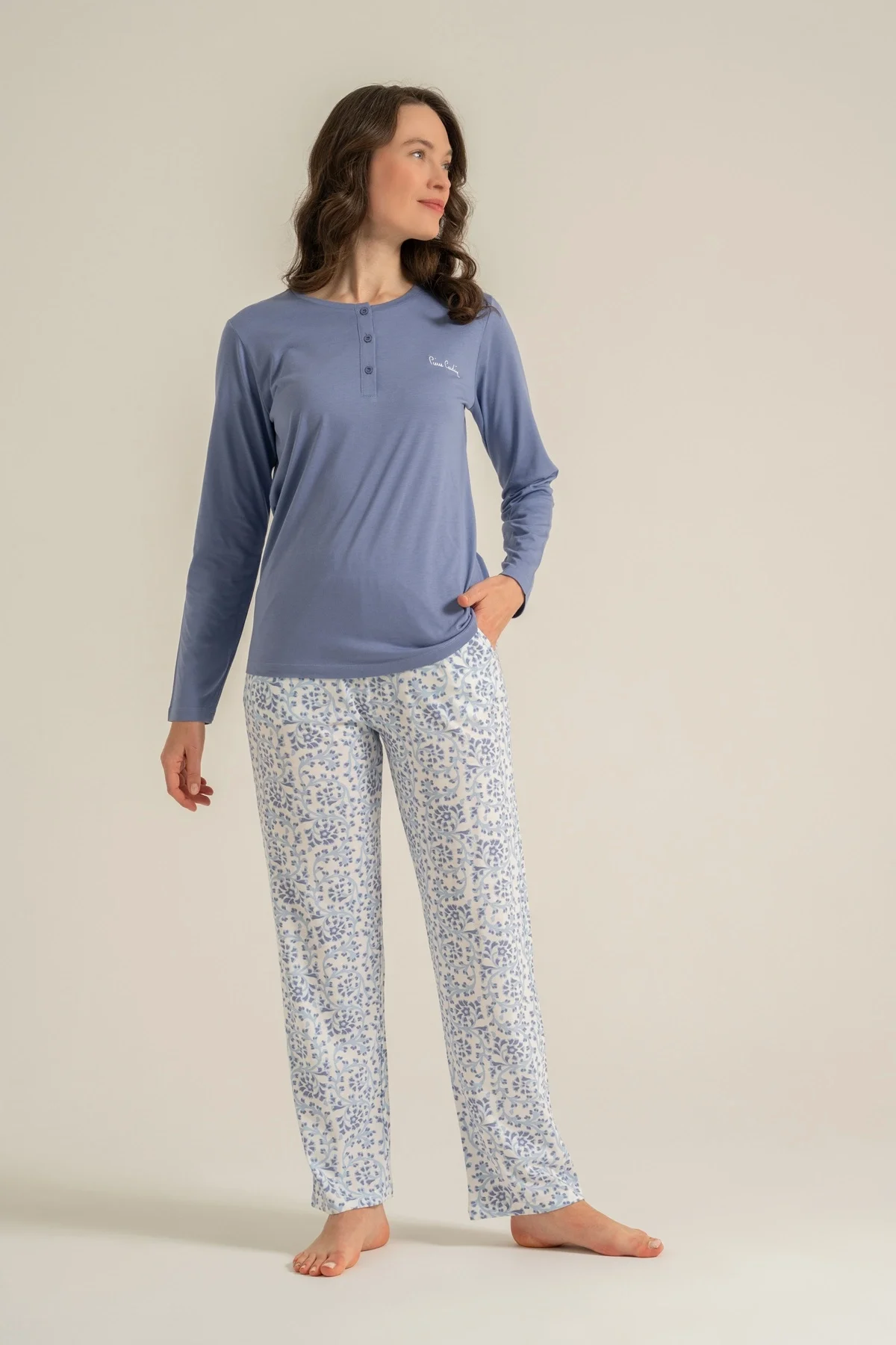 Pierre Cardin Pc9270-X Kadın Uzun Kollu Pijama Takımı görsel 2
