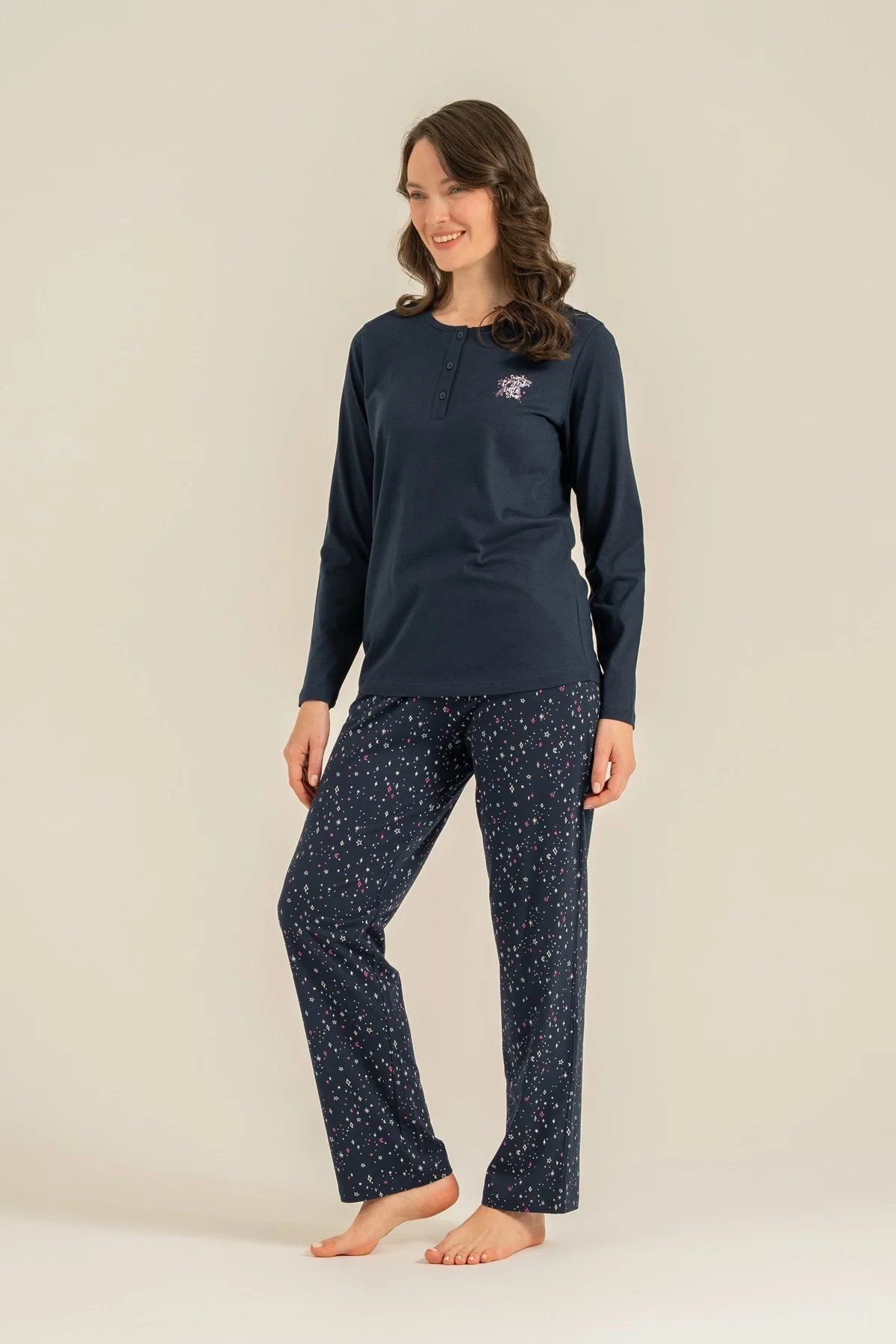 Arnetta Ar3775-S Kadın Uzun Kollu Pijama Takım görsel 4