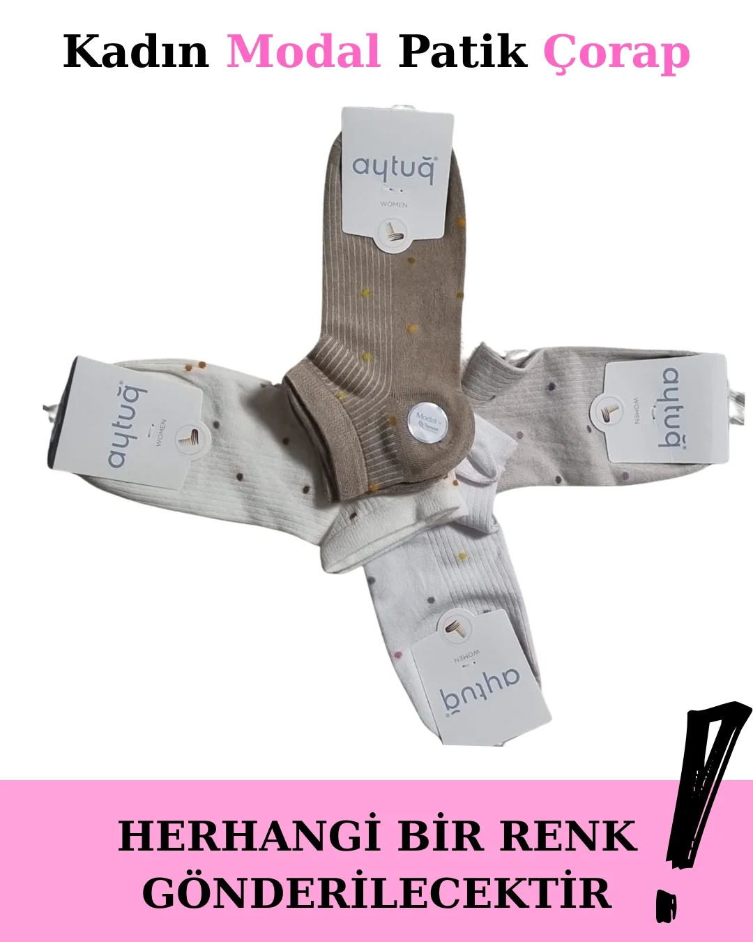 Aytuğ 33290 Kadın Modal Patik Çorap