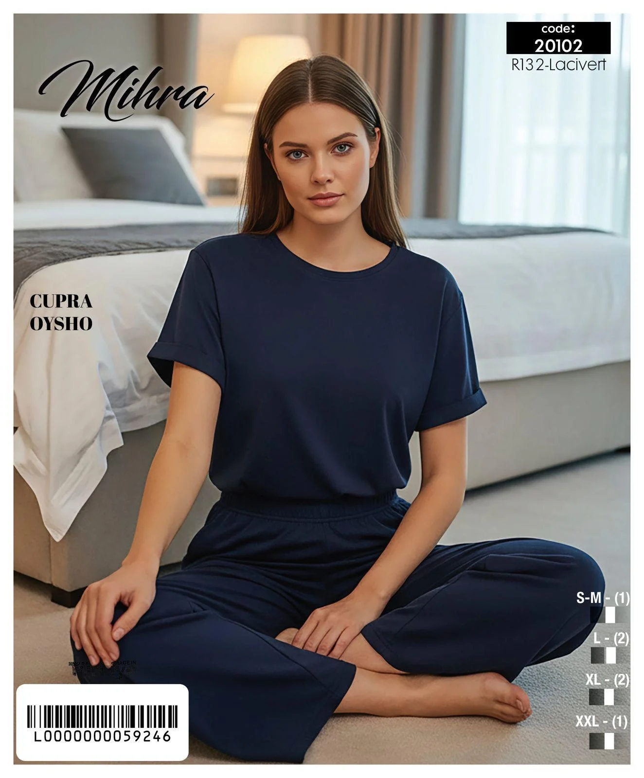 Mihra 20102 Kadın Oysho Kısa Kol Pijama Takımı