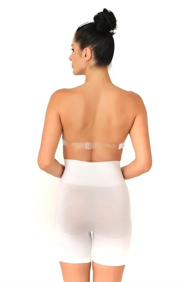 Beyaz Düşük Bel Double Pantalon Korse görsel 3