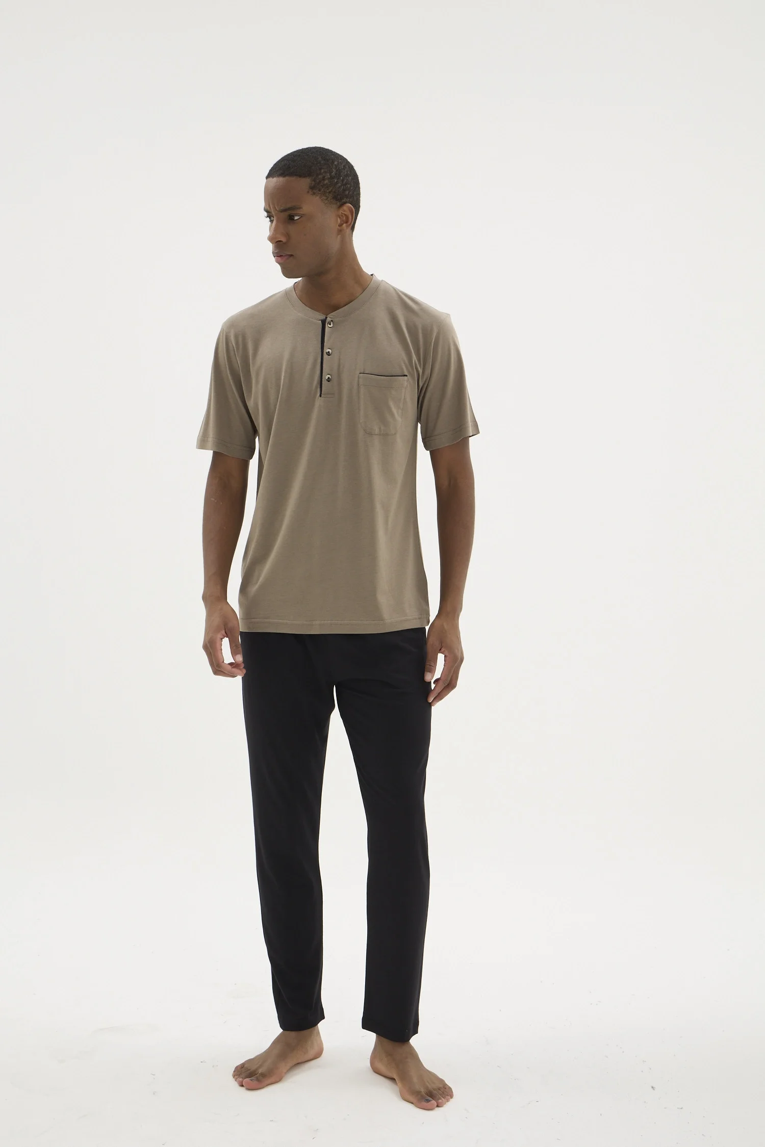 Kocabey BKK-26404 Battal Midi Yaka Pijama Takımı