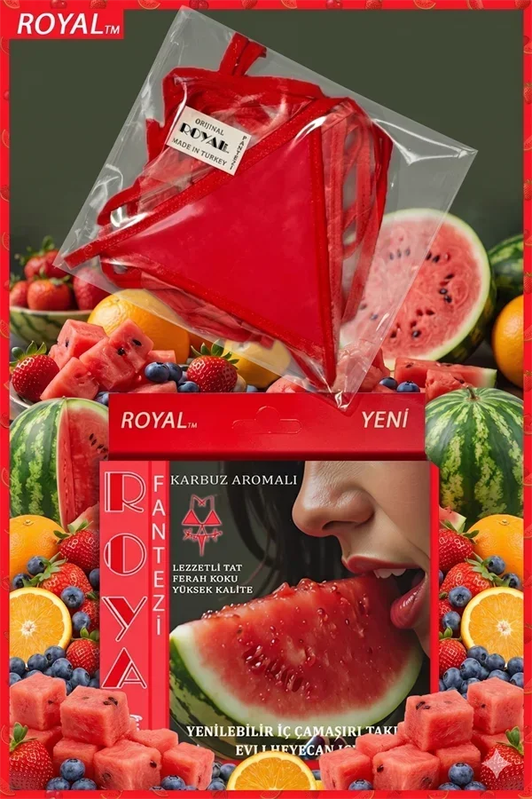 Tüketilebilen Yenilebilir Karpuz Aromalı İç Çamaşırı Takımı