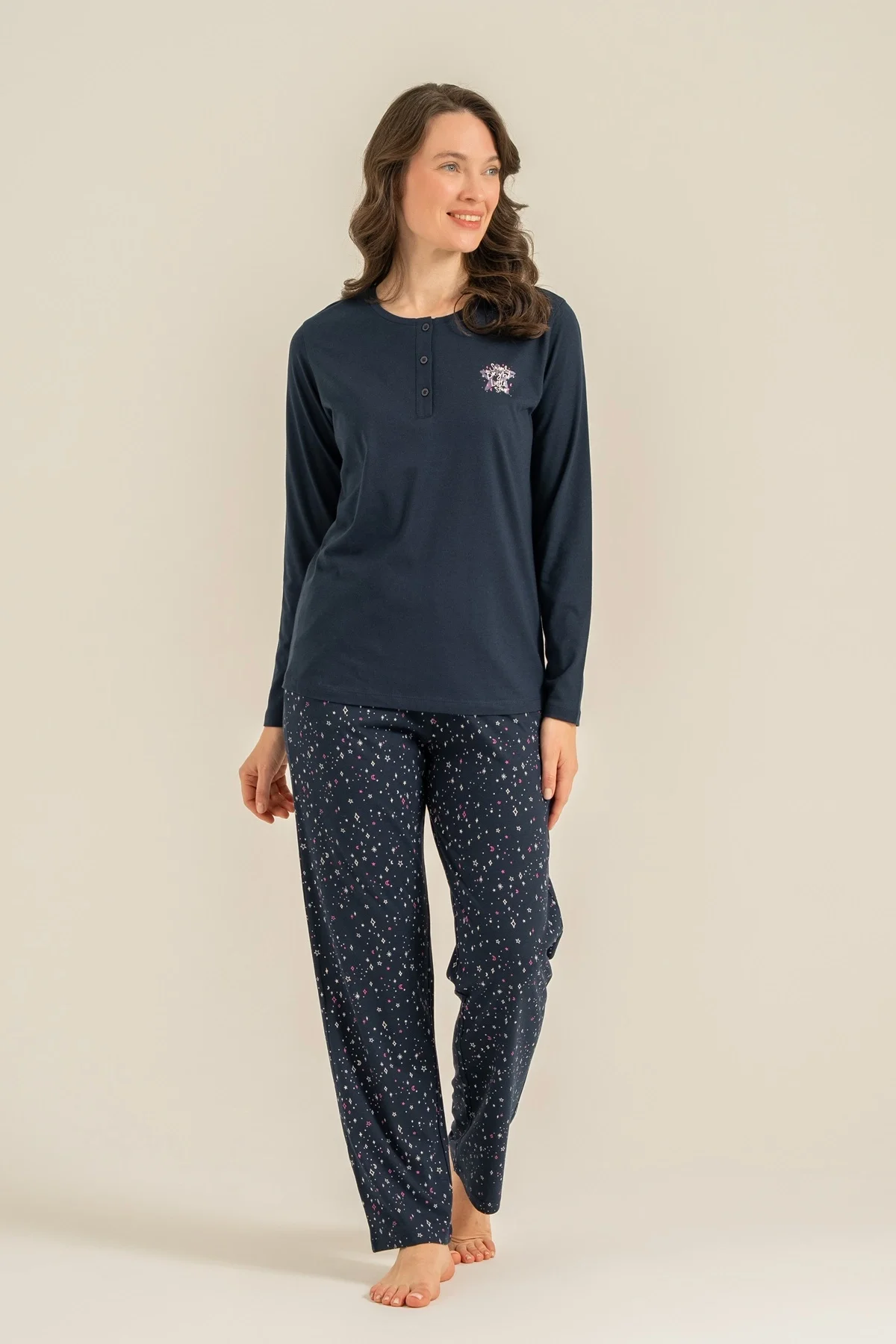 Arnetta Ar3775-S Kadın Uzun Kollu Pijama Takım görsel 2