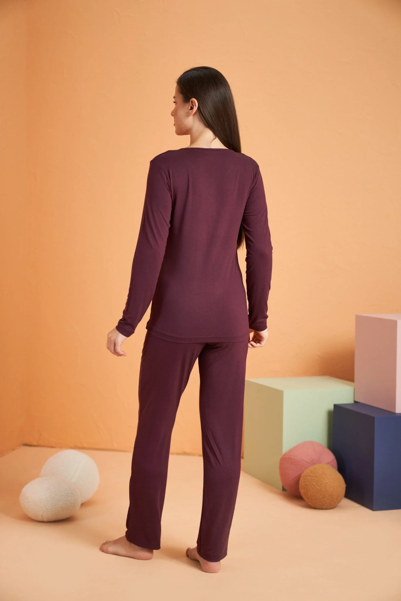 PJS 28048 Kadın Patlı Pijama Takım görsel 2