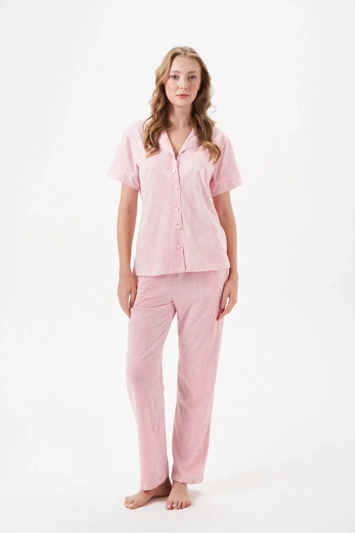 PJS 29033 Kadın Düğmeli Pijama Takım görsel 2