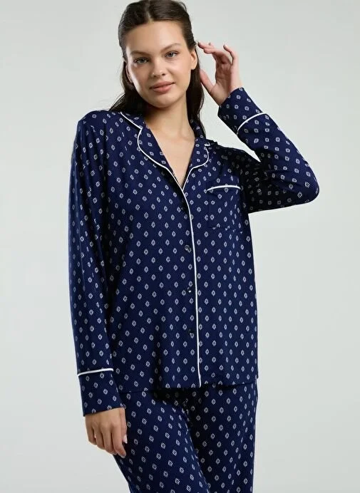 Pierre Cardin Pc8950-S Kadın Gömlek Pijama Takım görsel 2