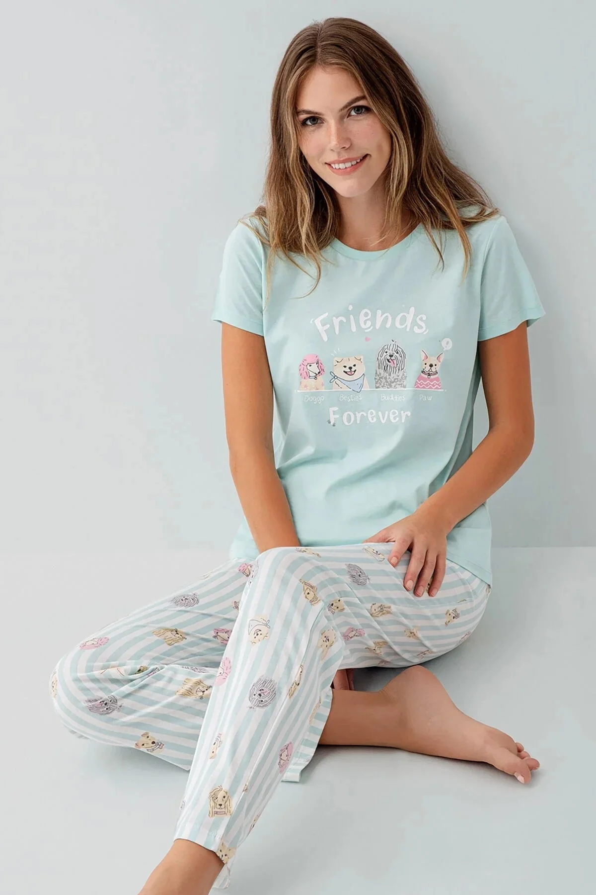 RolyPoly RP3810-S Kadın Kısa Kol Pijama Takımı görsel 2