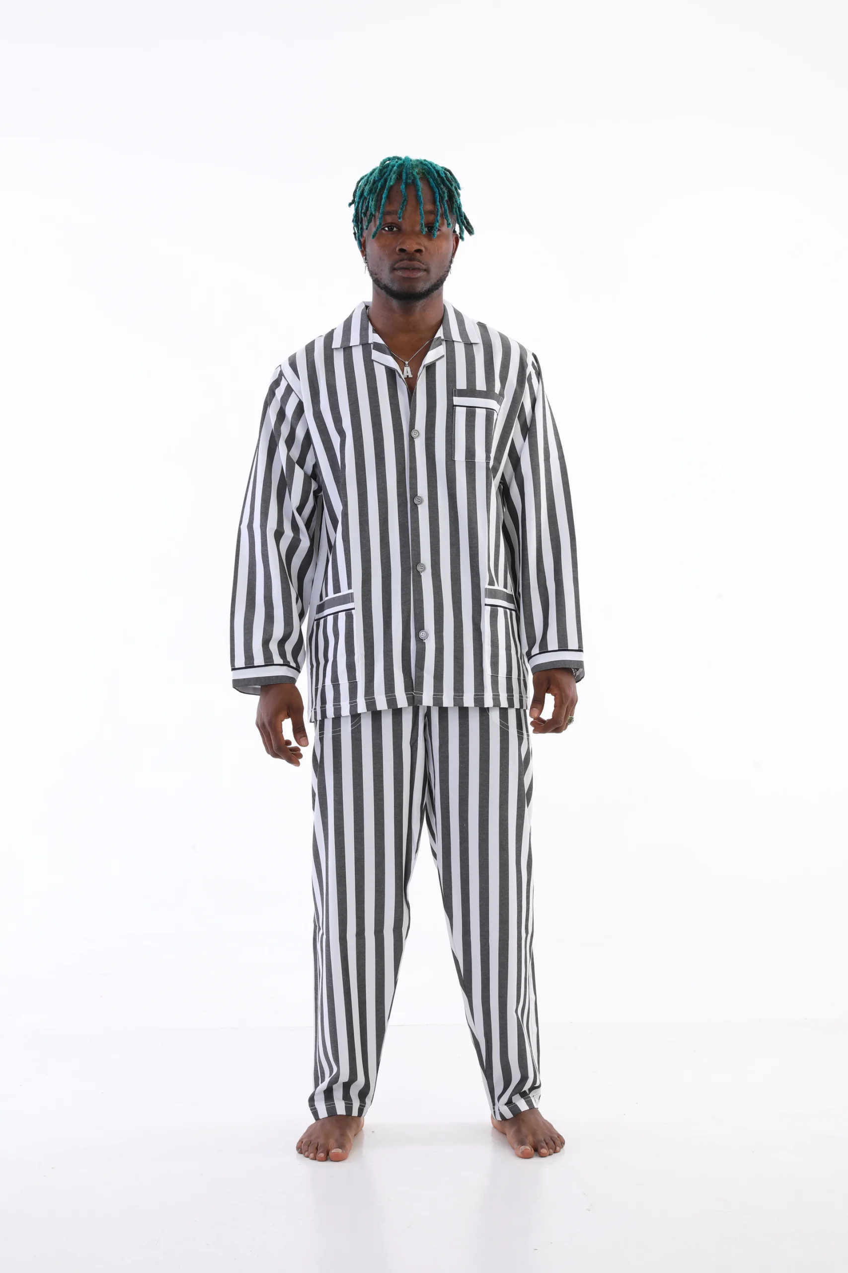 Kocabey 4007 Uzun Kol Çizgili Gaffur Erkek Pijama Takım görsel 2