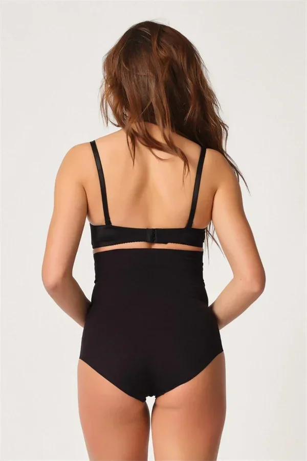 Siyah MI 2708 Lazer Yüksek Bel Kesim Slip Hayalet Korse görsel 2