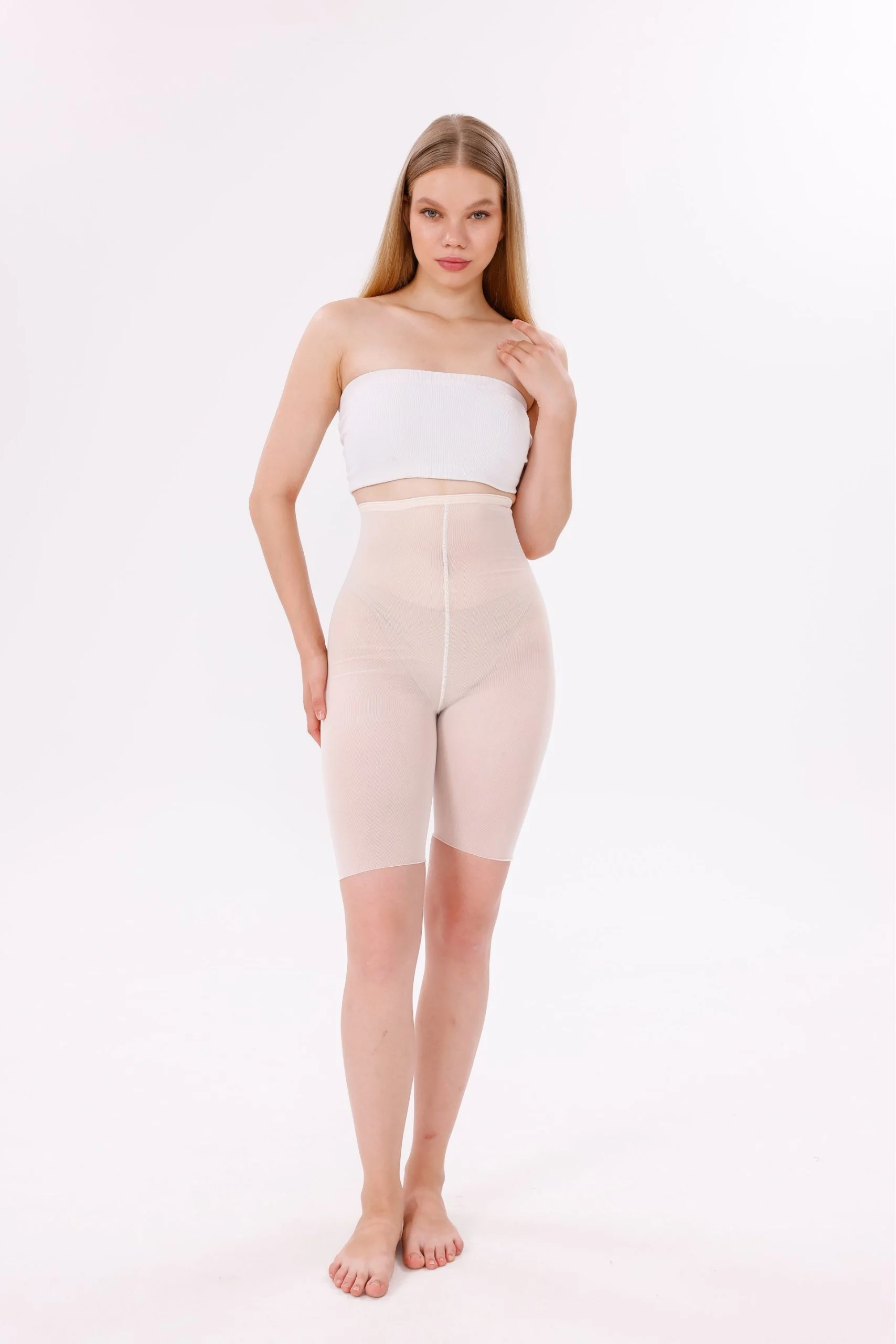 Freshness 0007 Lazer Kesim Tül Yüksek Bel Şort Korse görsel 2