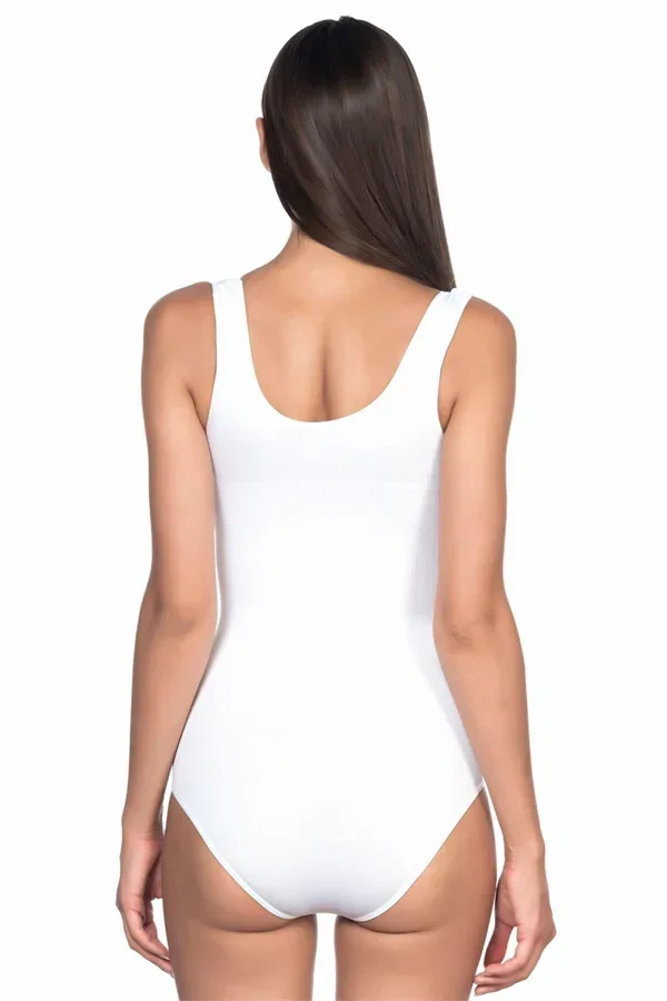 Beyaz MI 1924 Soft Kalın Askıllı Çıtçıtlı Body görsel 3