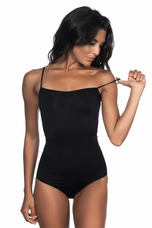 Siyah MI 1923 Soft İp Askılı Çıtçıtlı Body