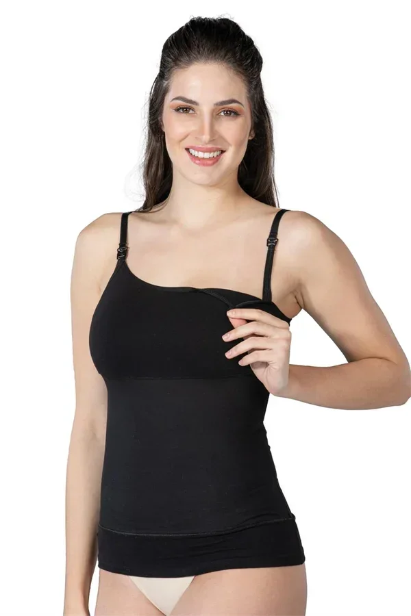 Siyah MI 1402 Modal Cotton Emzirme Atlet Korse