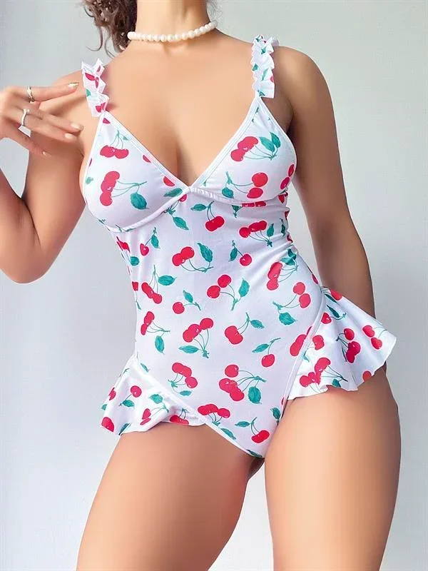 Vişne Desenli Body görsel 4