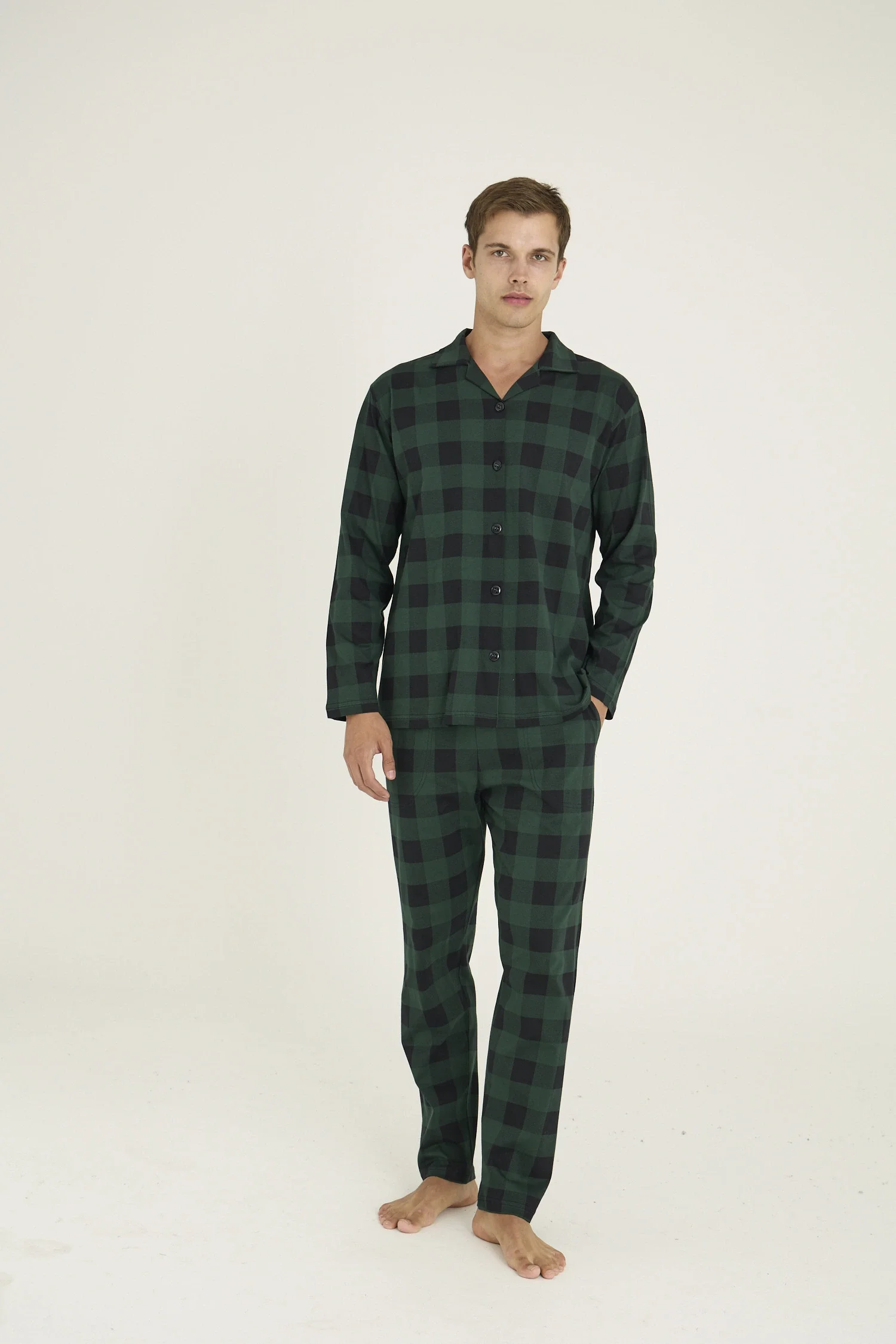 Kocabey 9209 Erkek Apaj Yaka Pijama Takım