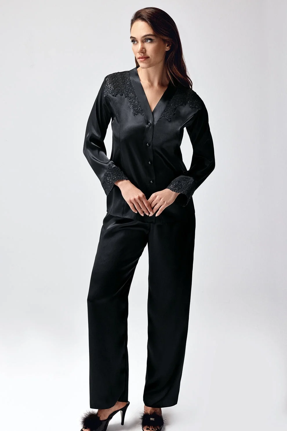 Freshness 9950-PT Saten Dantel Detaylı Pijama Takımı