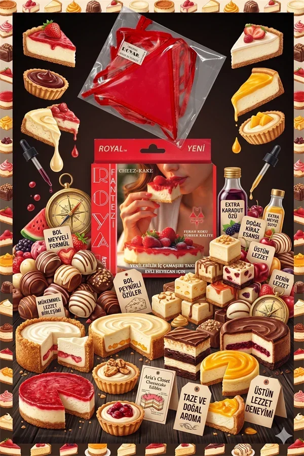Tüketilebilen Yenilebilir Cheesecake Aromalı İç Çamaşırı Takımı