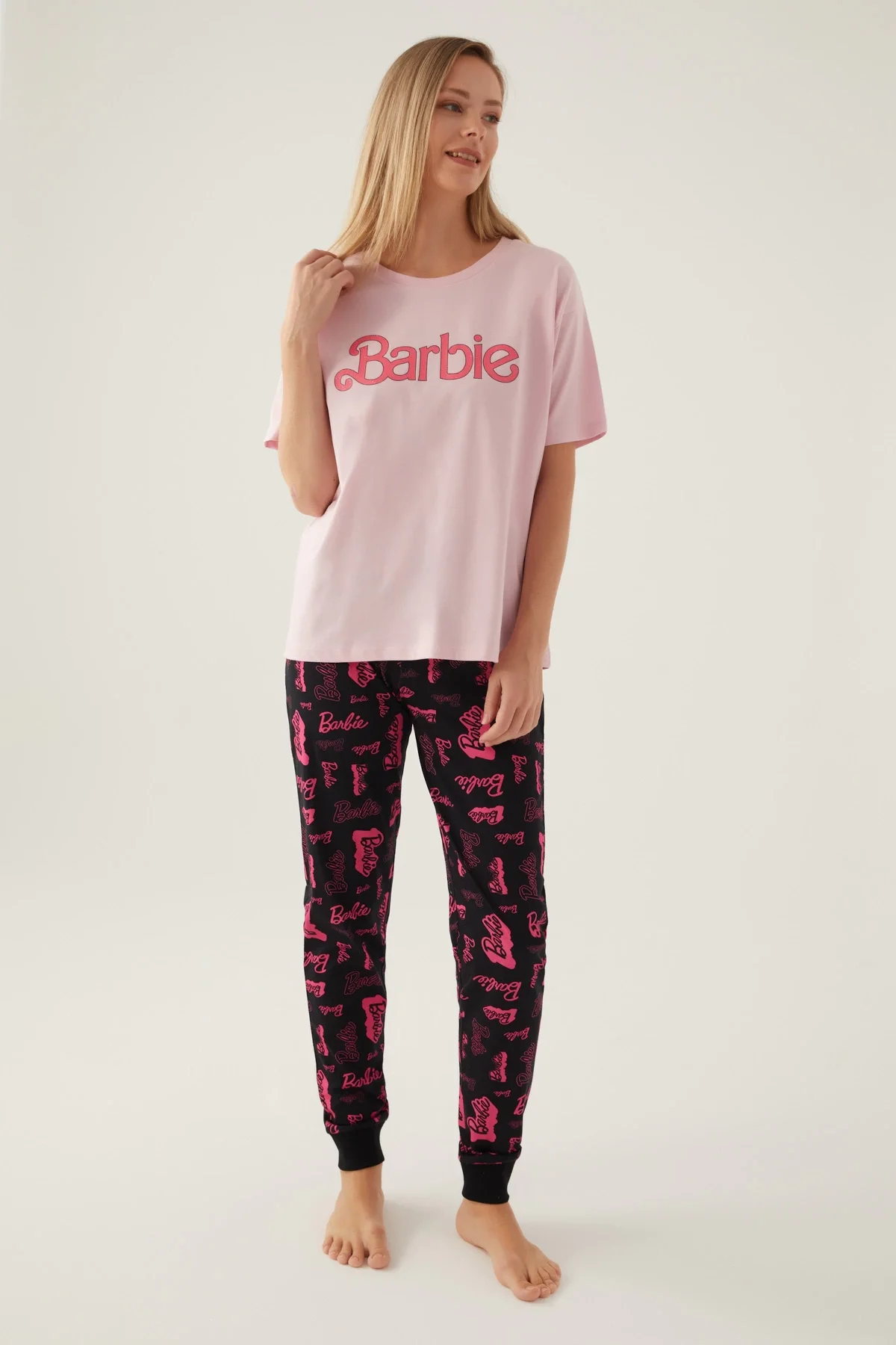Barbie L1704-S Kadın Kısa Kol Pijama Takımı görsel 2