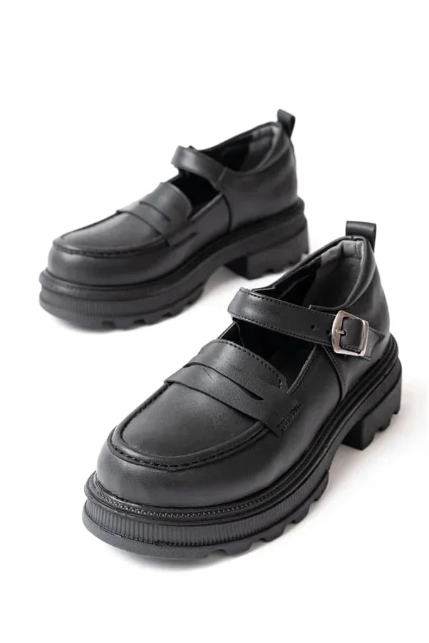 Kadın Loafer Ayakkabı Ayakkabı Bağcıksız Tabanlı Yüksek Casual Mevsim görsel 4