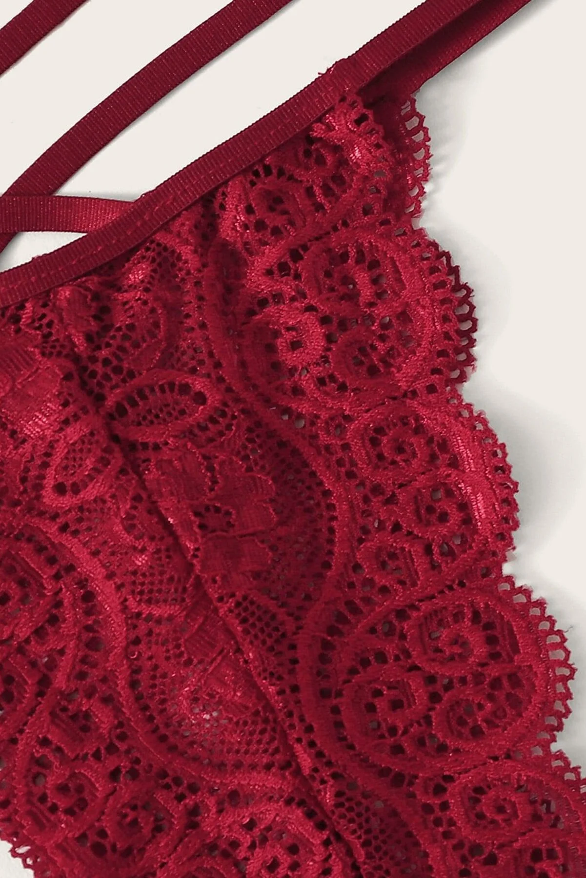 Kadın Bordo Dantel Sütyen Külot Takımı görsel 3