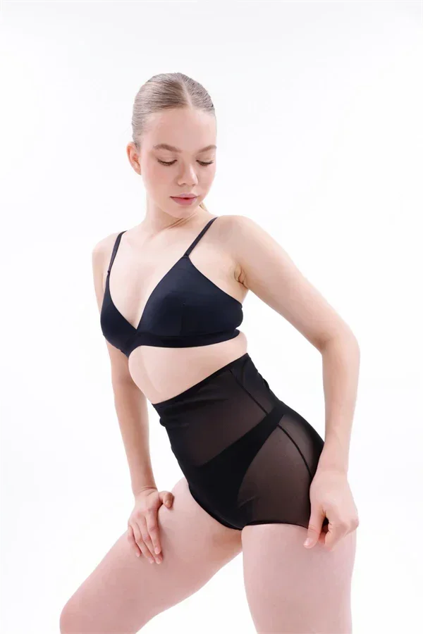 Siyah MI 2706 Lazer Tül Toparlayıcı Slip Hayalet Külot Korse görsel 6