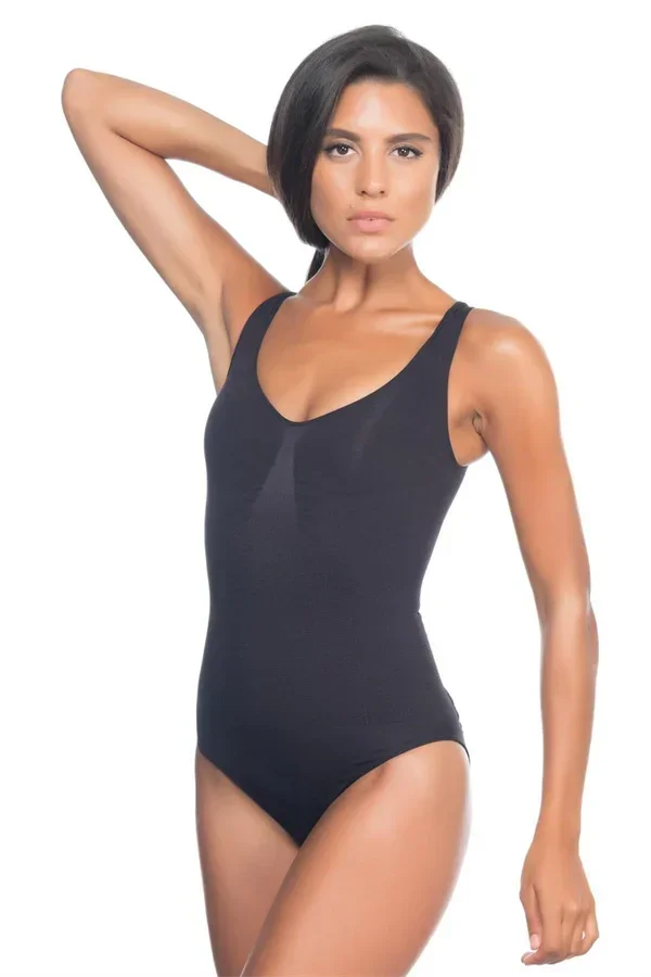 Siyah Kalın Askılı Body Korse görsel 2