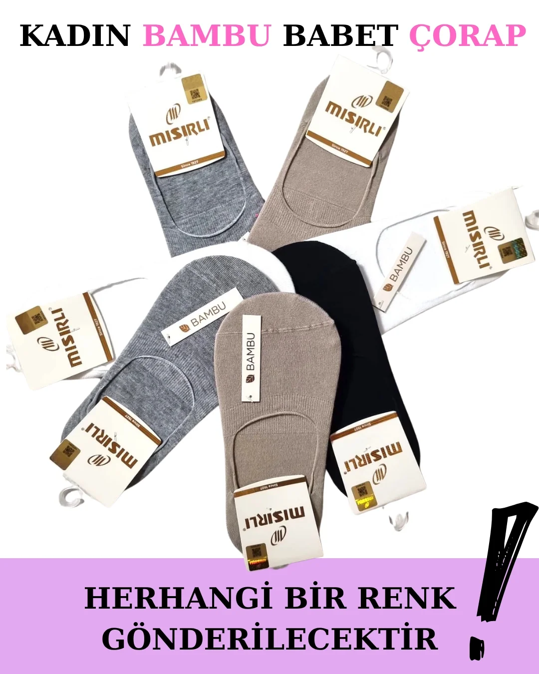 Mısırlı 72300 Kadın Bambu Babet Çorap