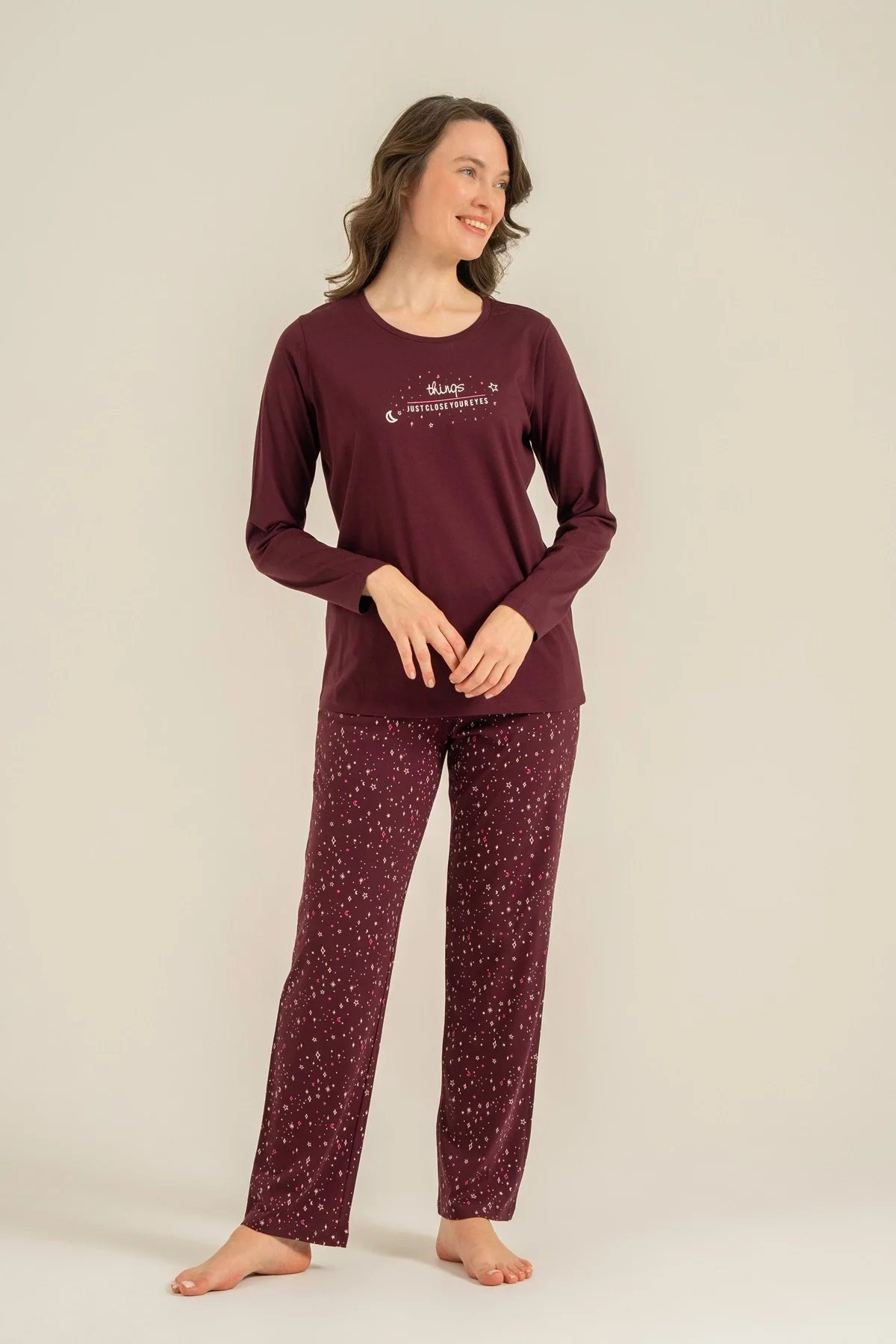 Arnetta Ar3774-S Kadın Uzun Kollu Pijama Takım görsel 2