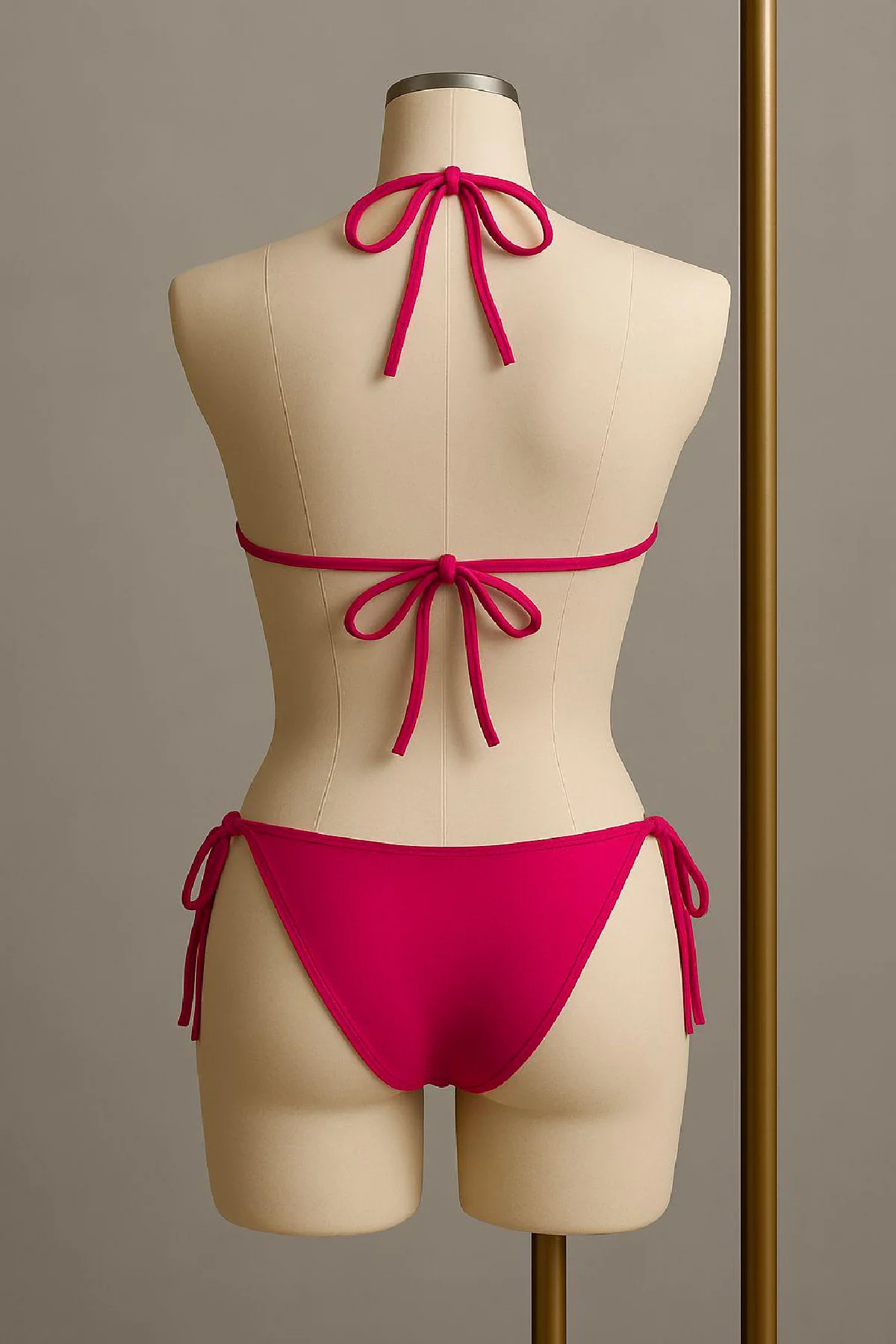 Kadın Fuşya Yandan Bağlamalı Bikini Mayo Takımı görsel 3