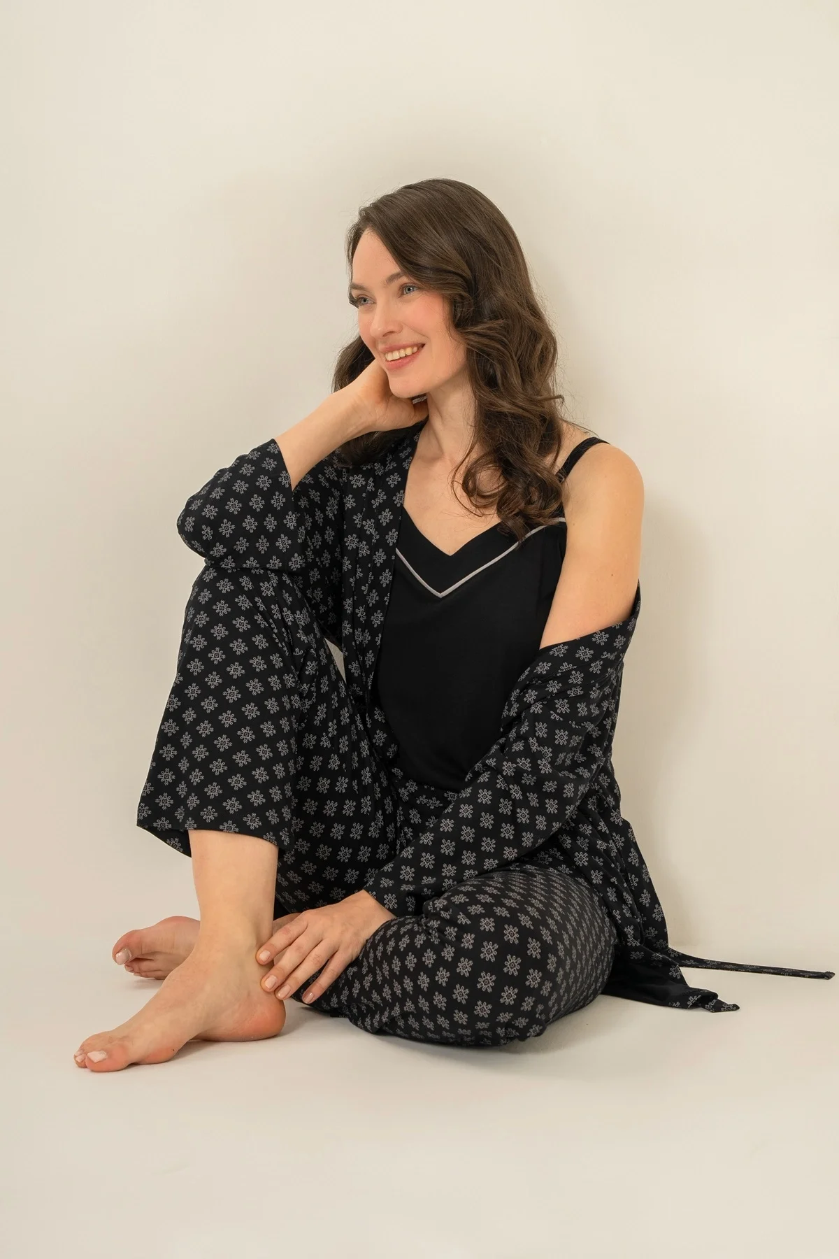 Pierre Cardin 9291-S Kadın 3'Lü Pijama Takımı