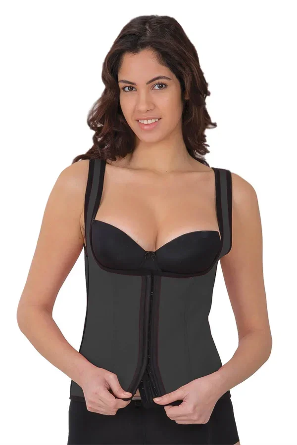Gri MI 9173 Terletici Agraflı Göğsü Açık Atlet Korse