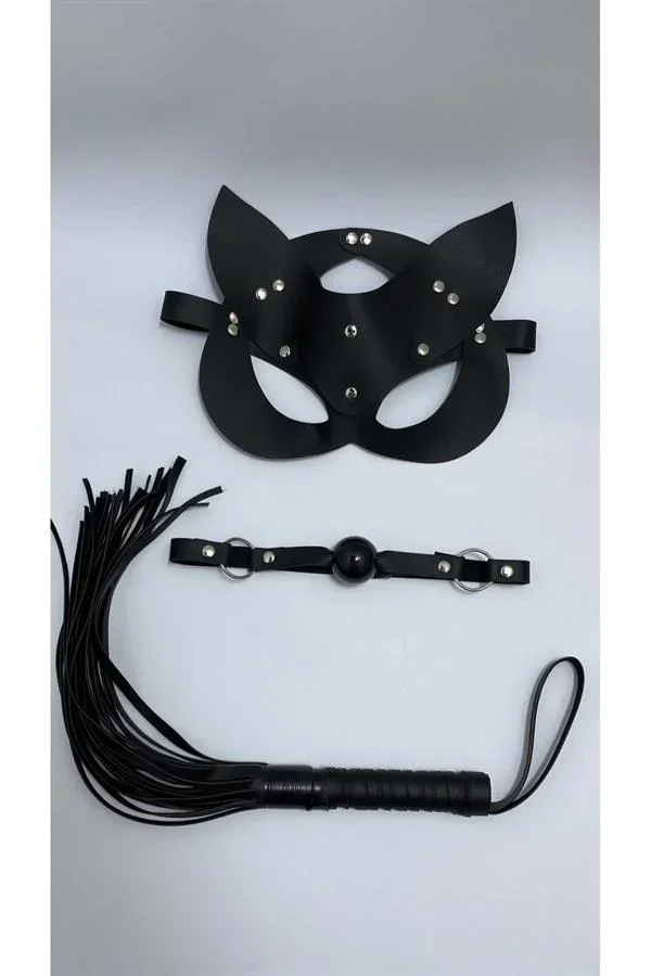 Siyah Maske Ağız Topu,3'Lü Set
