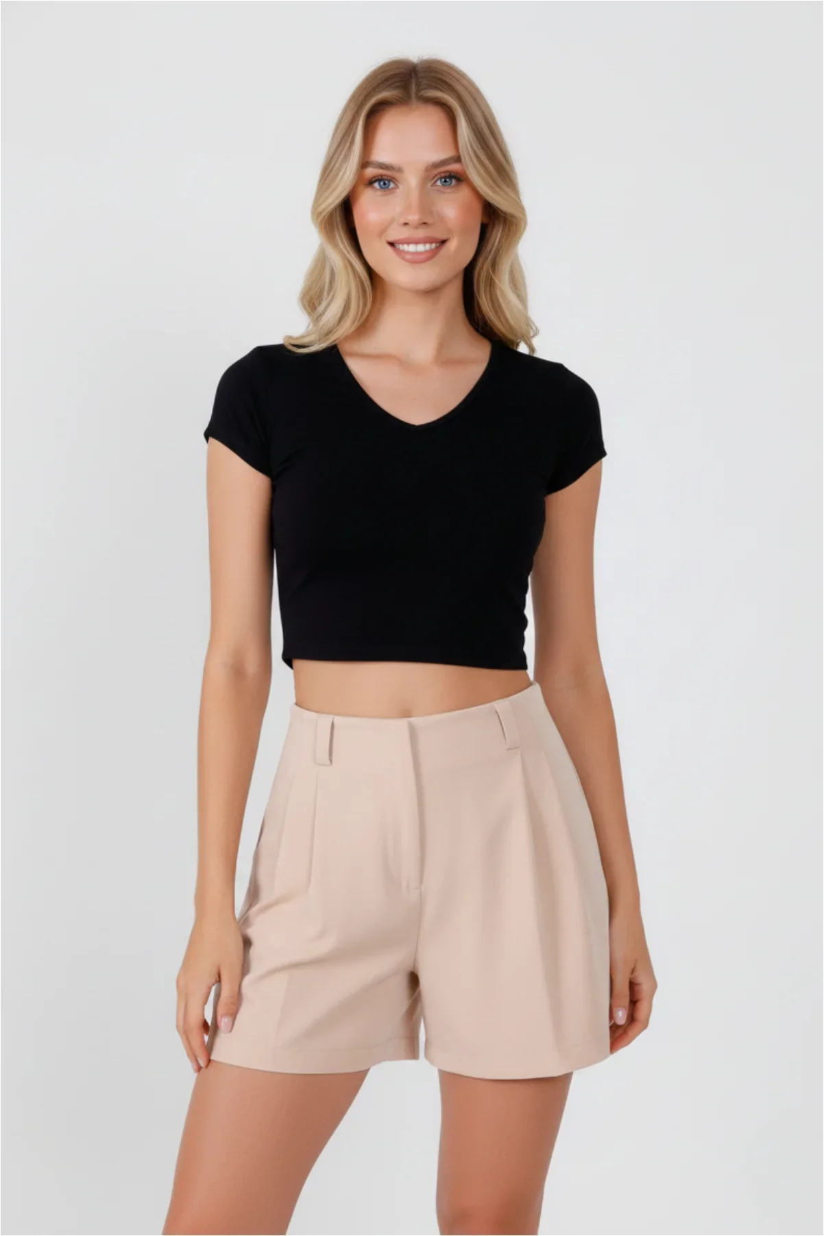 Kadın Basic Kesim Kısa Kol Tişört T-Shirt