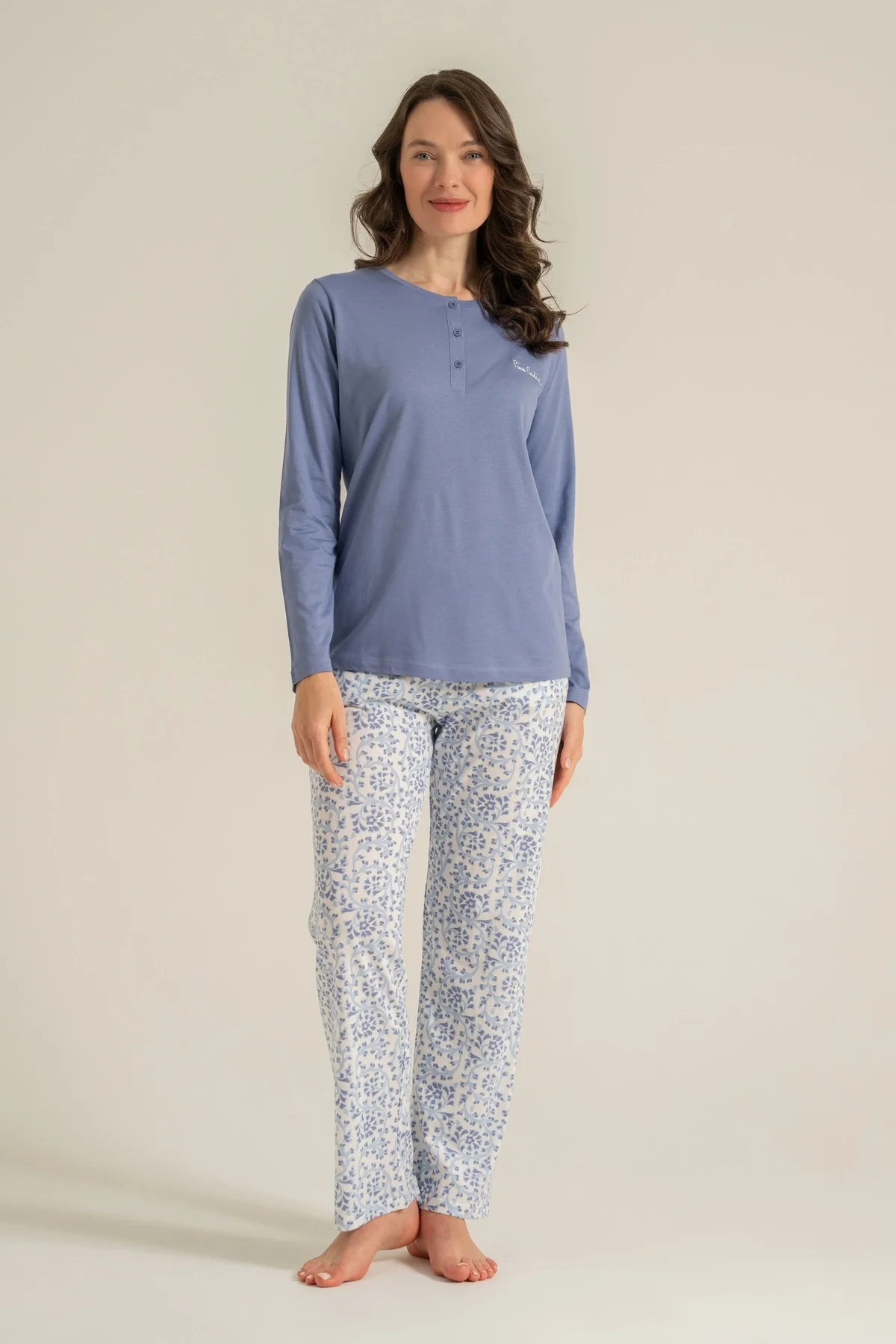 Pierre Cardin Pc9270-S Kadın Uzun Kollu Pijama Takımı görsel 3