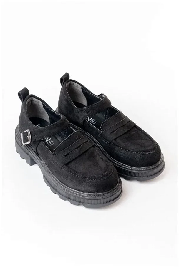 Kadın Loafer Ayakkabı Ayakkabı Tabanlı Süet Yüksek Casual Günlük görsel 6