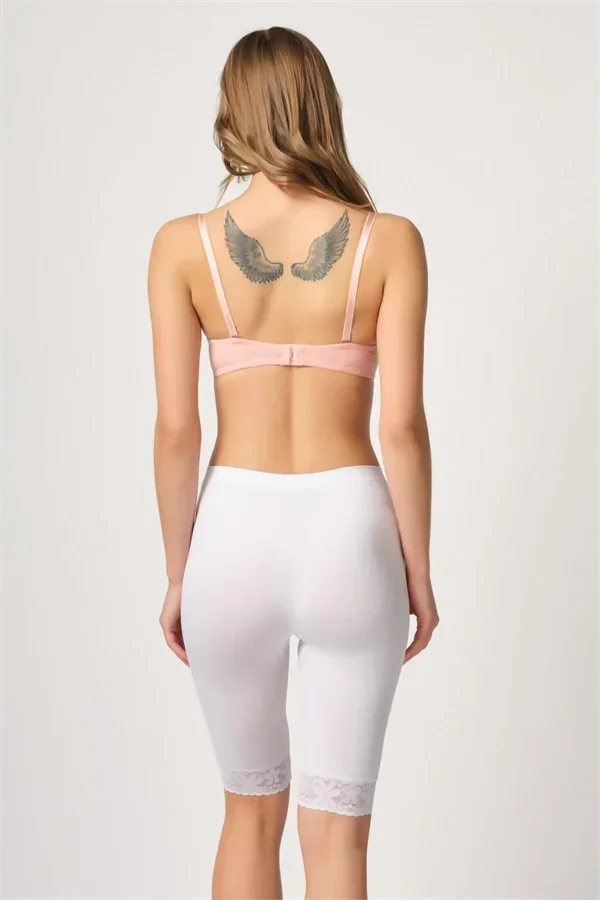 Beyaz MI 3004 Soft Uzun Paça Dantel Boxer görsel 3