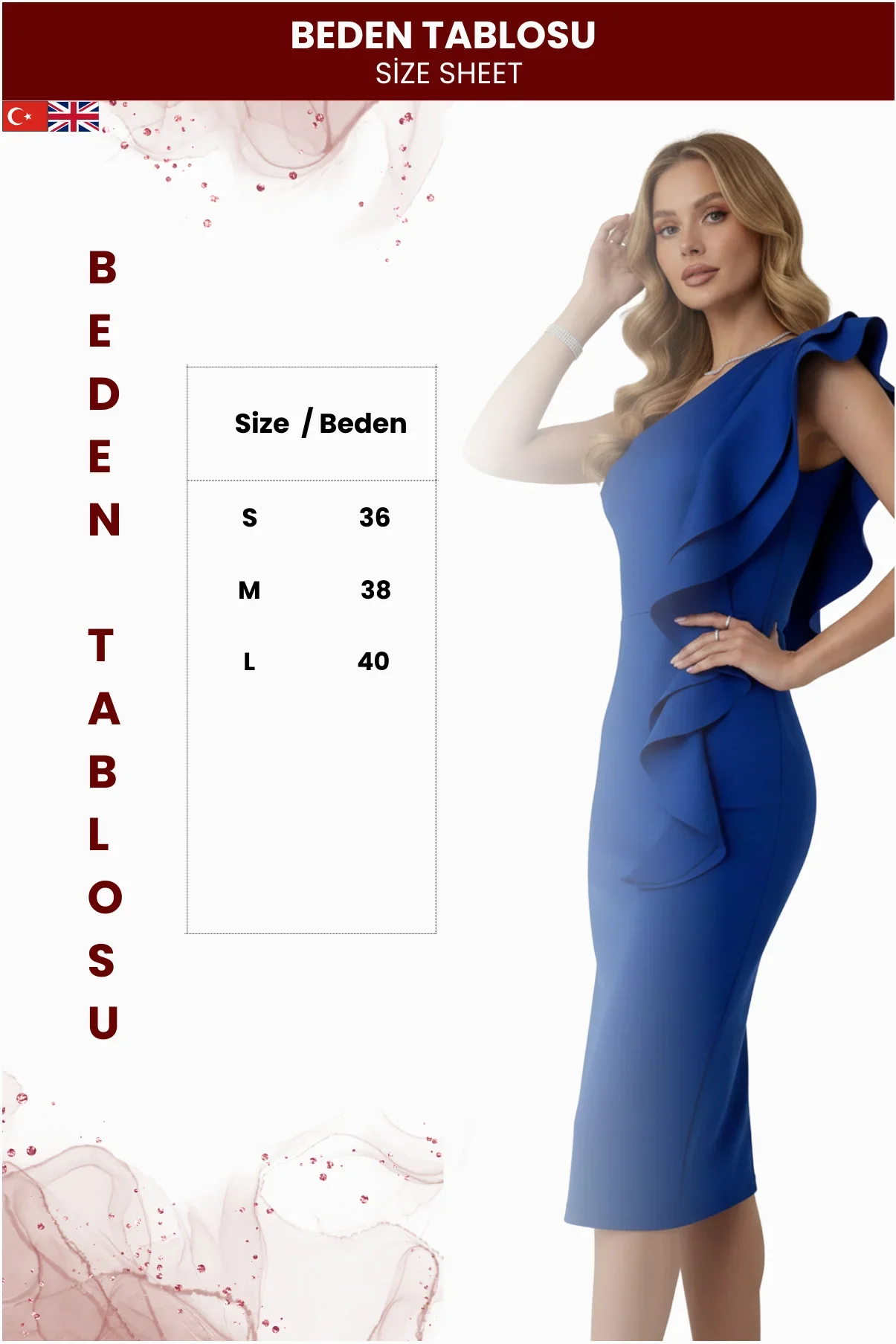 Kadın Volanlı Detaylı Midi Elbise görsel 5